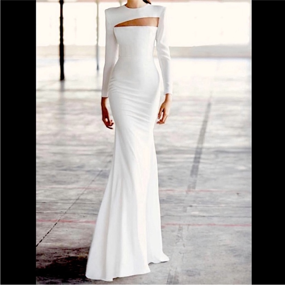 Alex Perry crew neck gown with tags